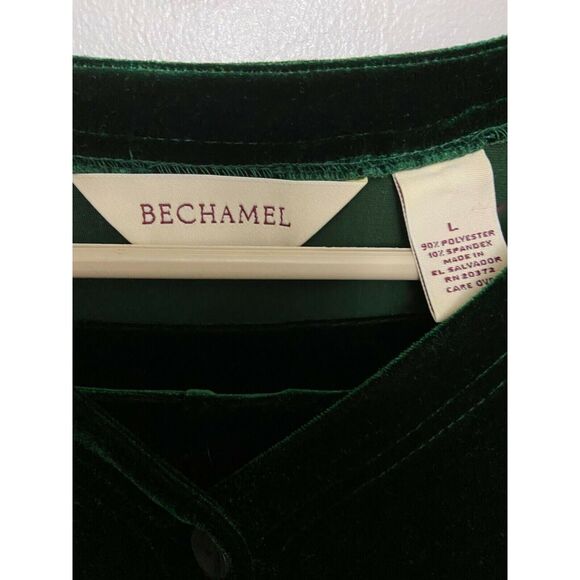 #3716 Bechamel Womens 90's green velour skirt set size L - Picture 3 of 6
